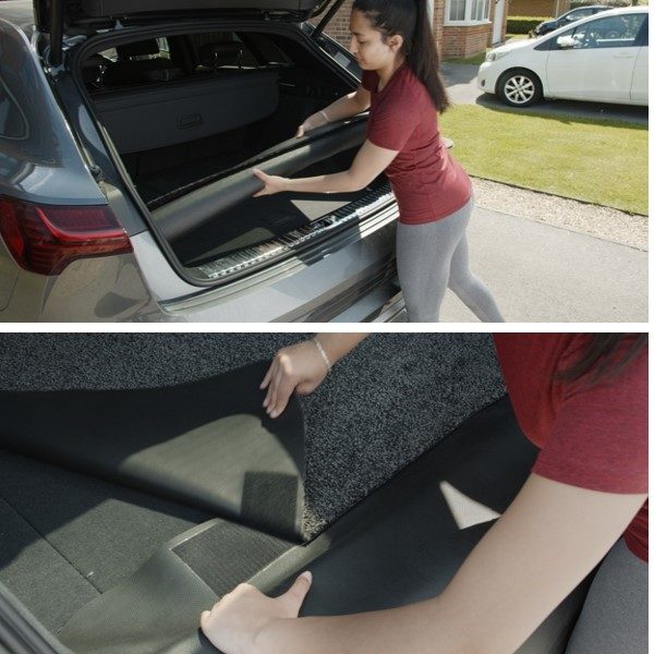 Gépkocsi csomagtartó és lökhárító védő szőnyeg